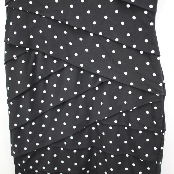 White House Black Market Black Polka Dot Dress - Picture 3 of 5